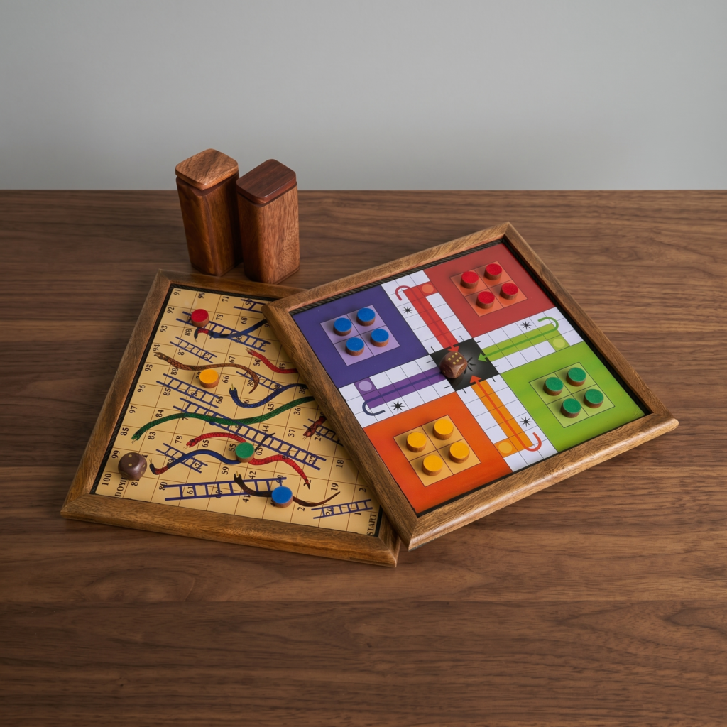 wooden magnetic ludo board game