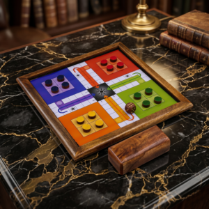 wooden magnetic ludo board game